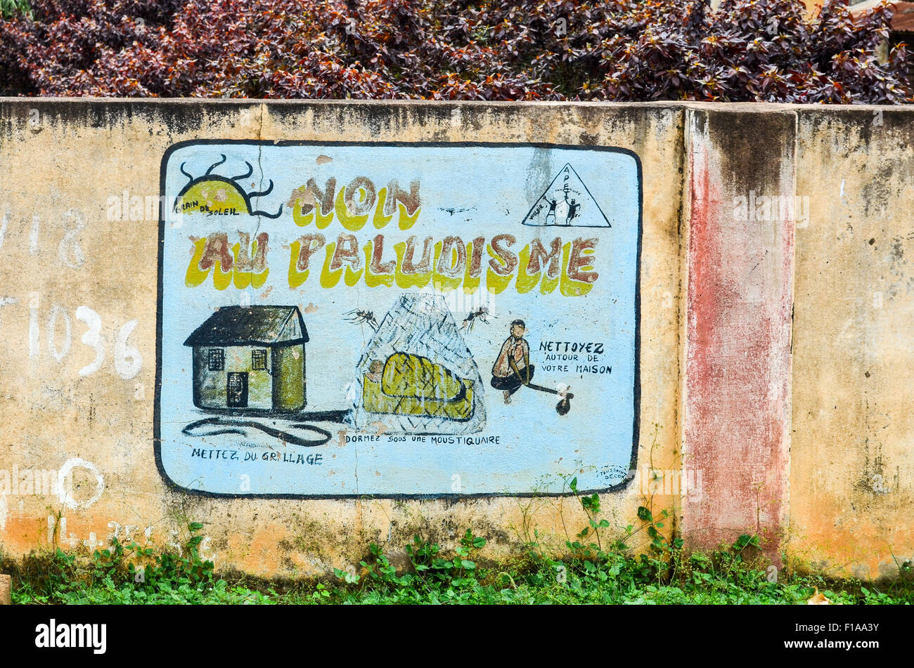 Nicht au Paludisme (Nein, Malaria) unterzeichnen in Togo Stockfoto