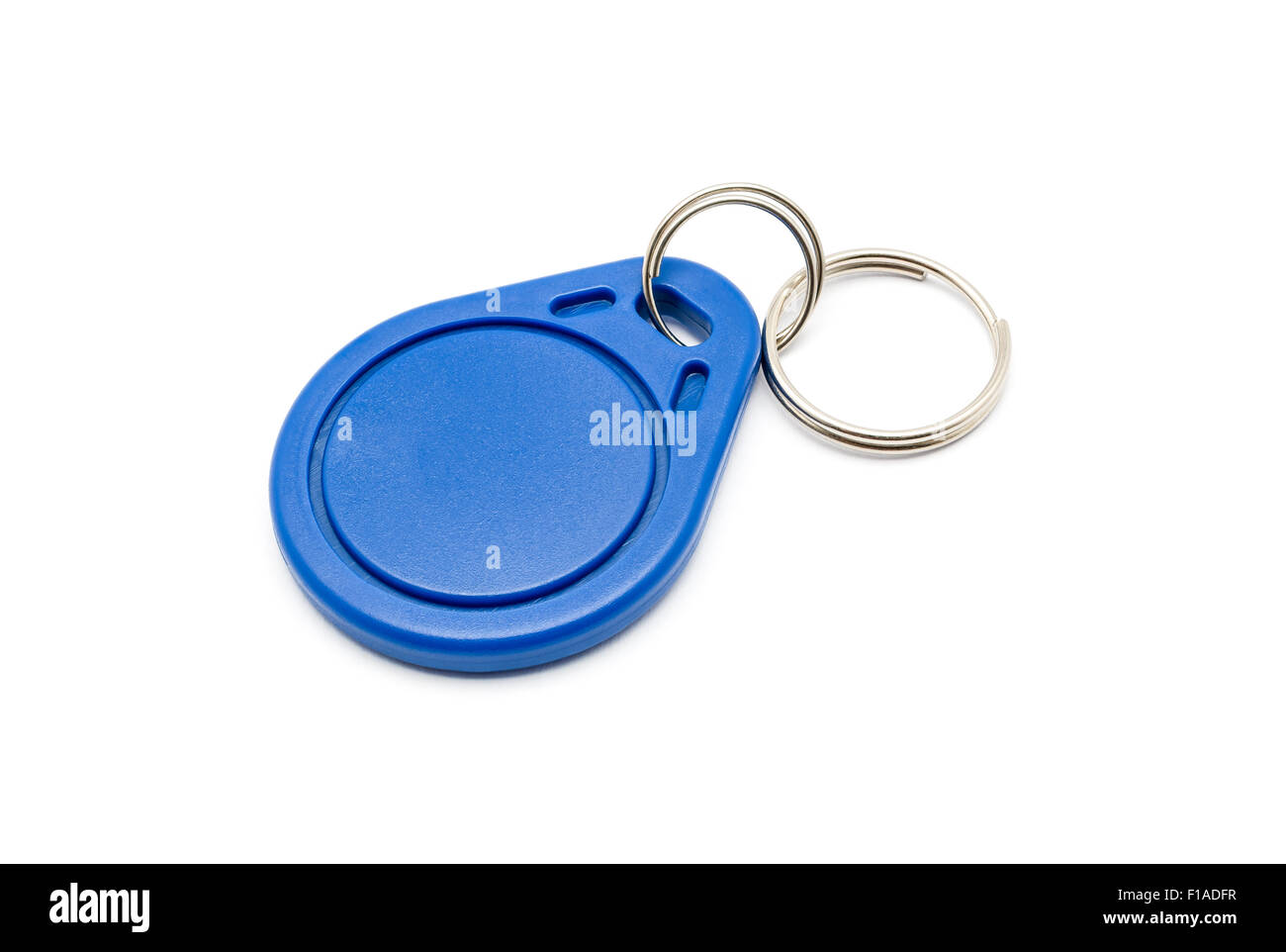 Blaue RFID-Schlüsselanhänger Tag. Stockfoto