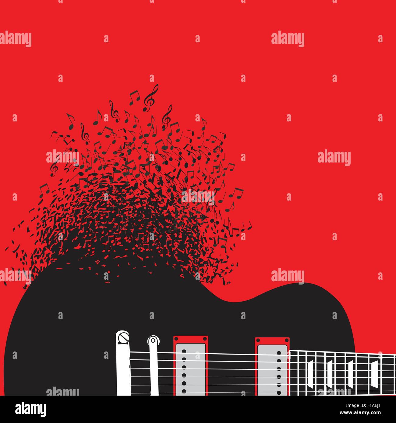 Abstrakte Gitarre, Musik Hintergrund Illustration für Print oder Web Stock Vektor