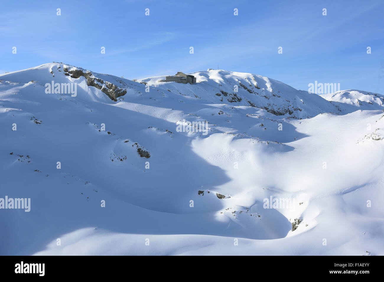 Startstelle, Österreich, Schneelandschaft Stockfoto