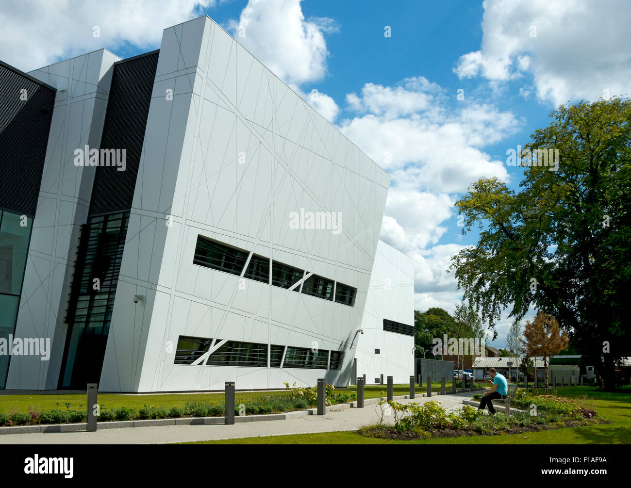Das Manchester Krebsforschungszentrum Gebäude, entworfen von Wilson Mason LLP.  Wilmslow Road, Withington, Manchester, UK Stockfoto