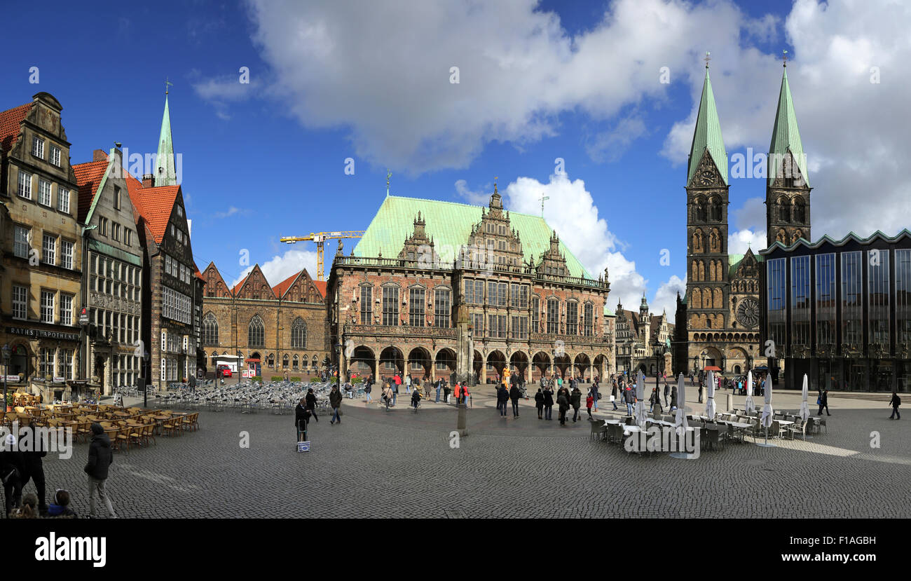 Bremen, Deutschland, mit Blick auf den Marktplatz Stockfoto