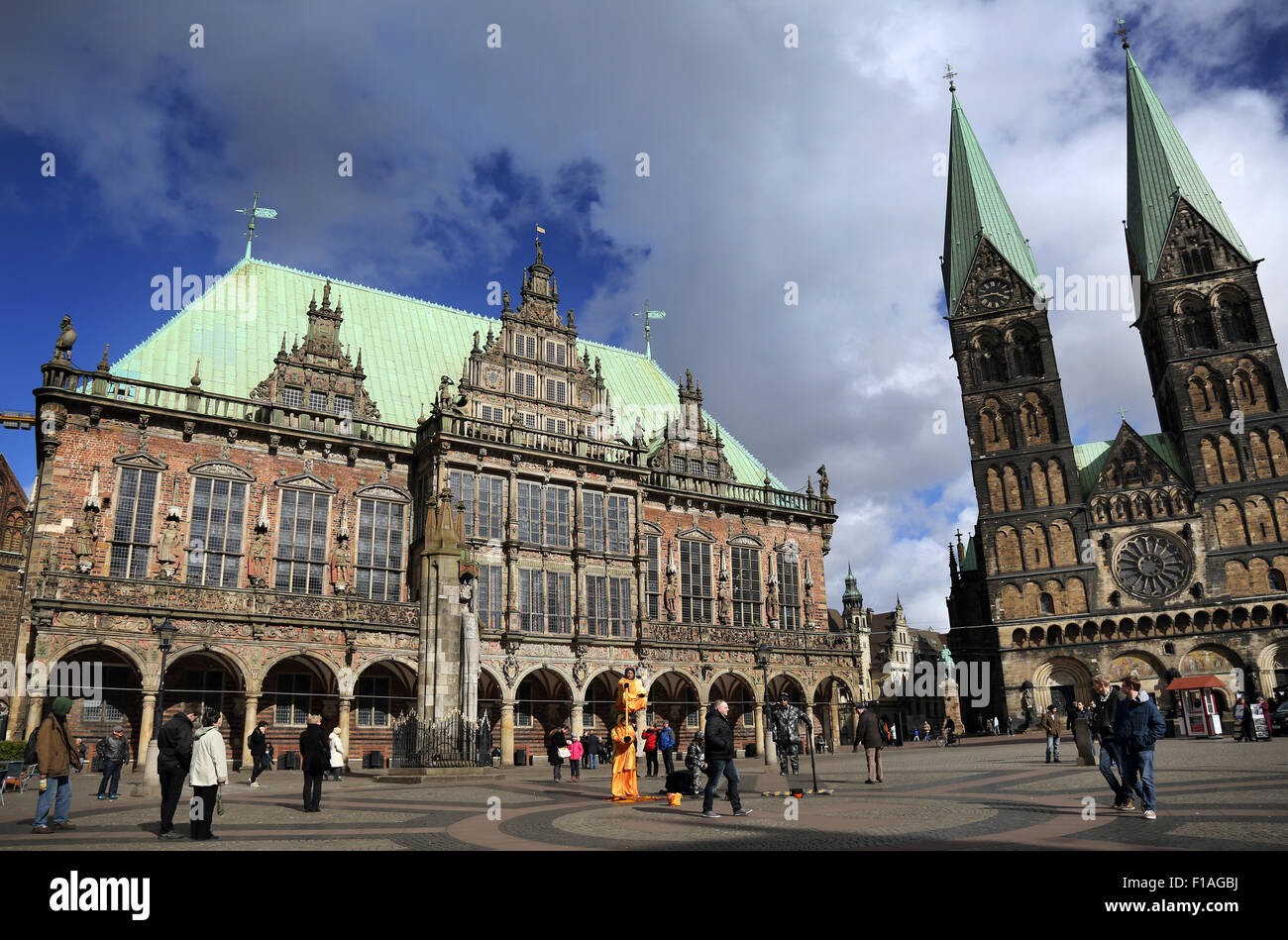 Bremen, Deutschland, Bremer Rathaus und die St.-Petri-Dom Stockfoto