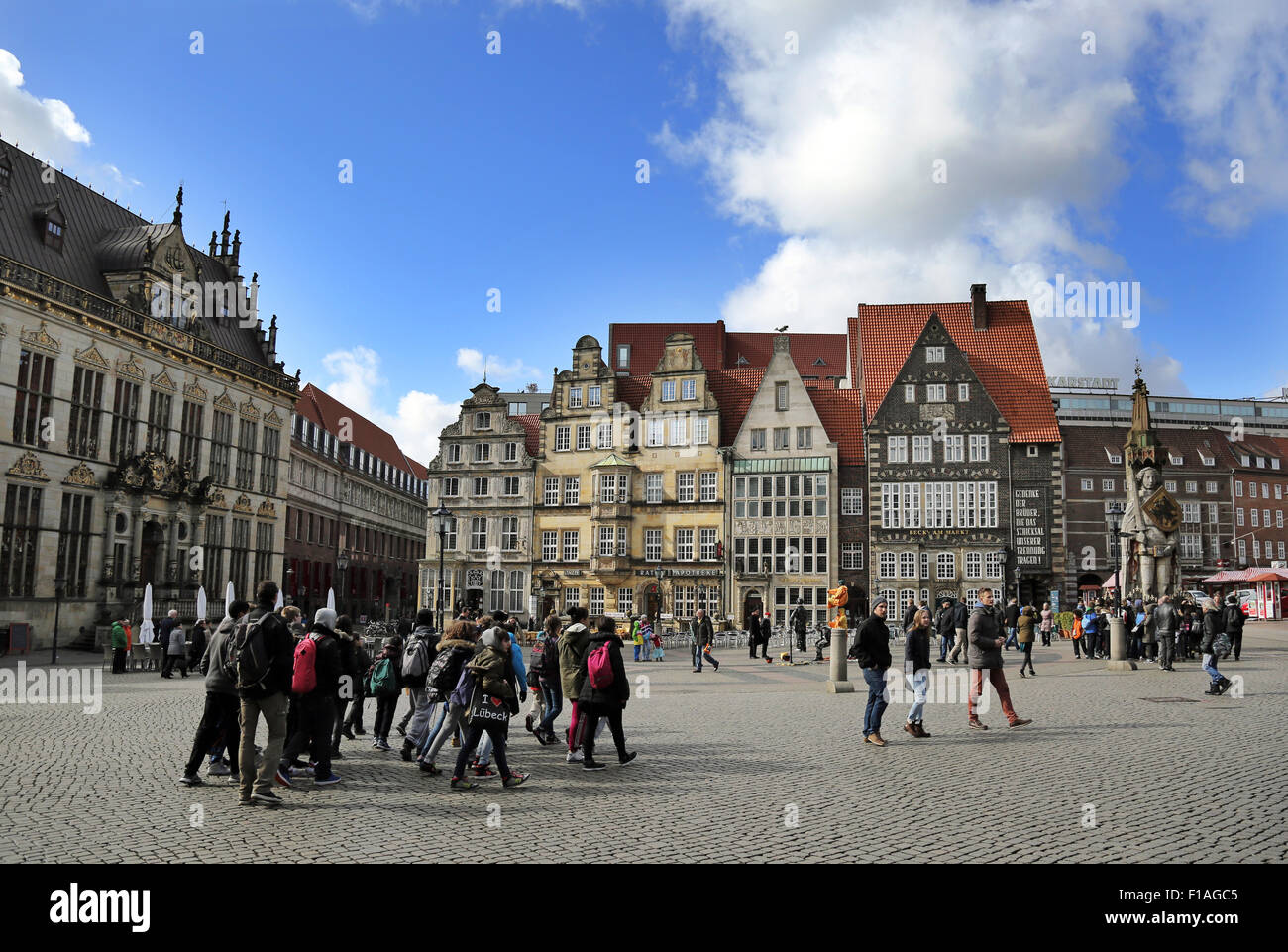 Bremen, Deutschland, mit Blick auf den Marktplatz Stockfoto