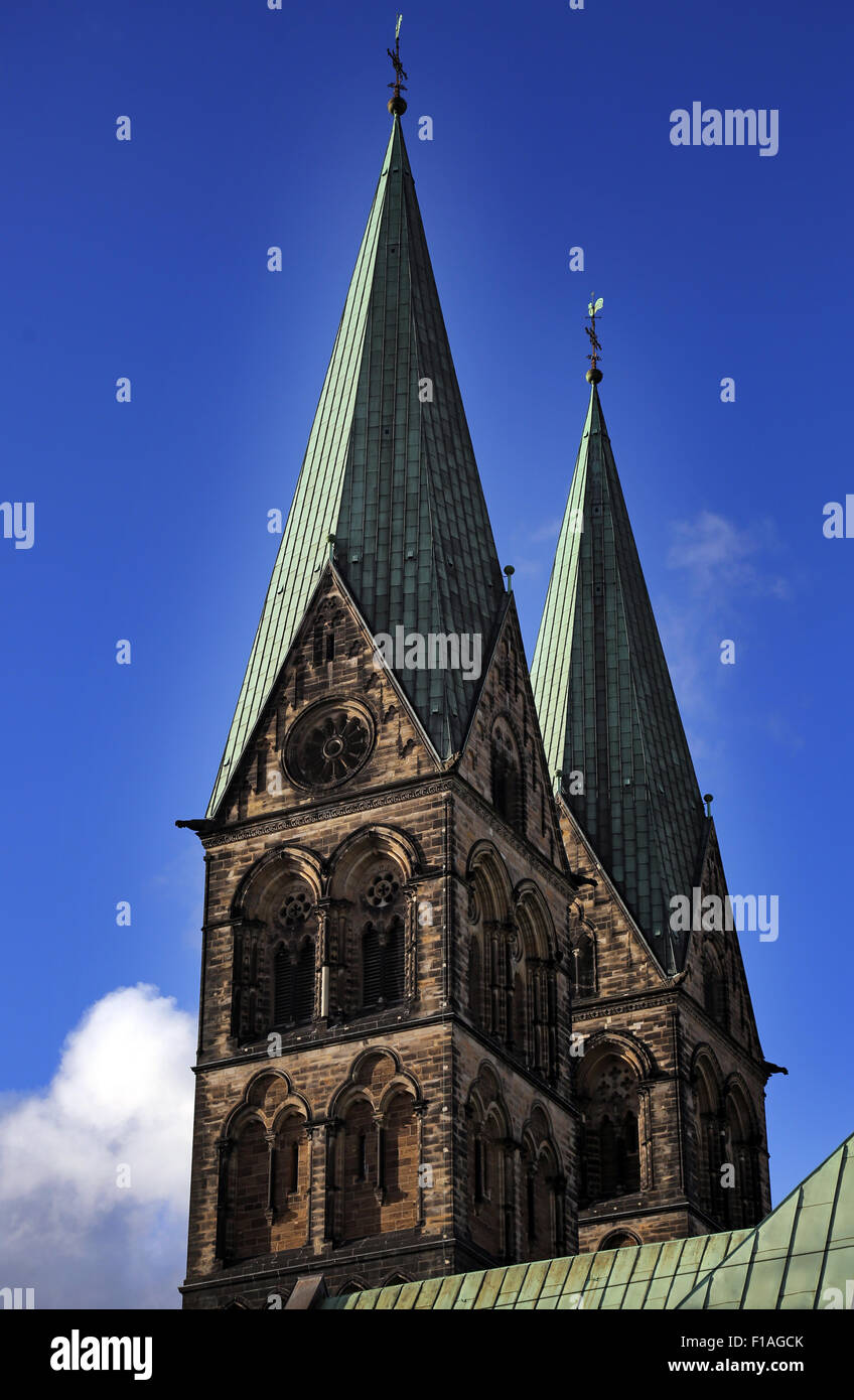 Bremen, Deutschland, Türme der Kathedrale von St. Peter Stockfoto