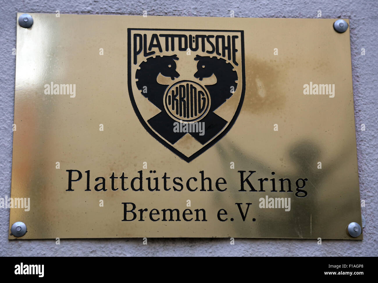 Bremen, Deutschland, unterzeichnen die Plattduetsche Kring Bremen eV Stockfoto