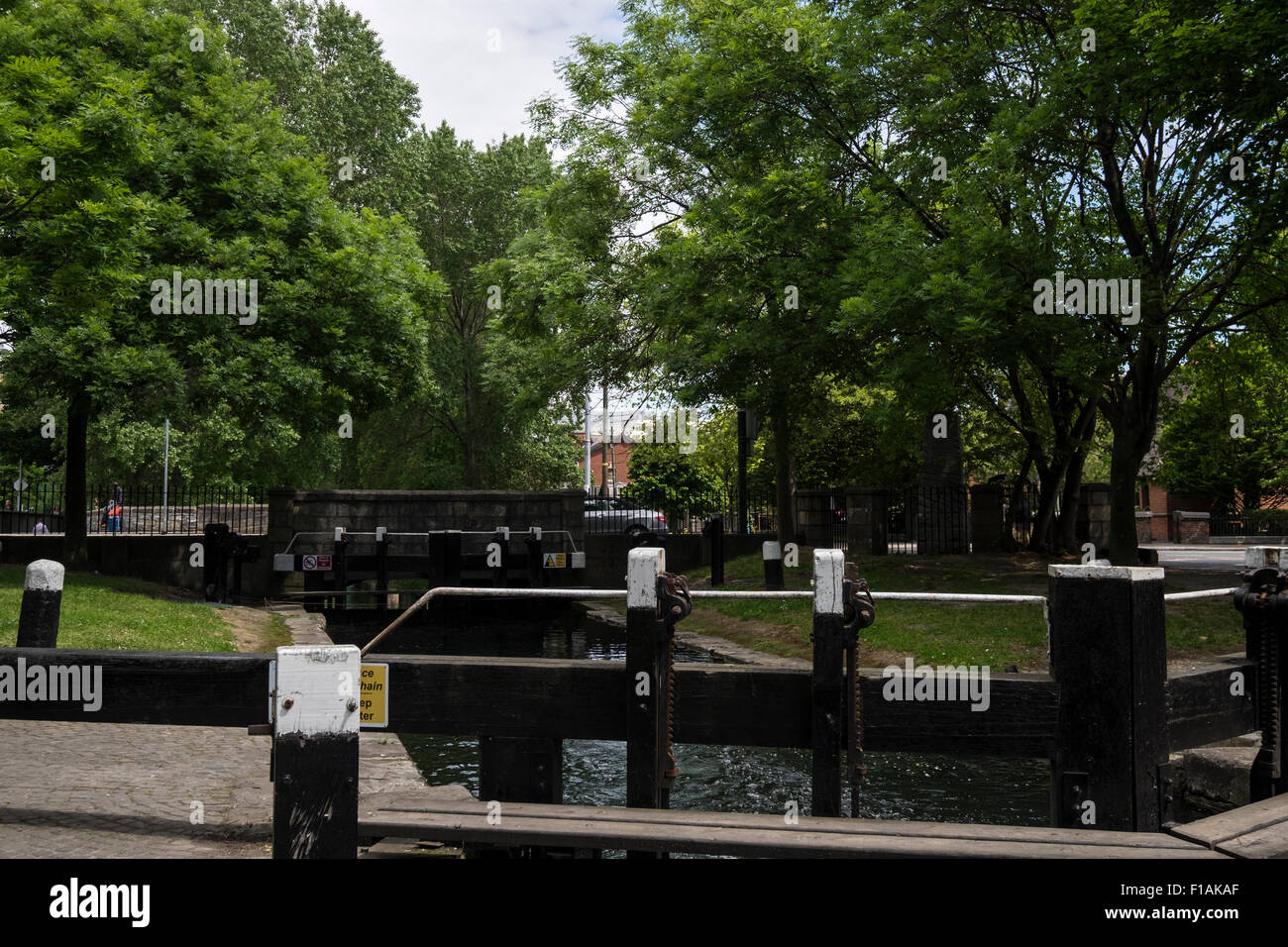 Straßenbrücke über den Canale Grande, Dublin zu montieren. Schauplatz erbitterter Kämpfe während der Osteraufstand von 1916. Irland. Stockfoto