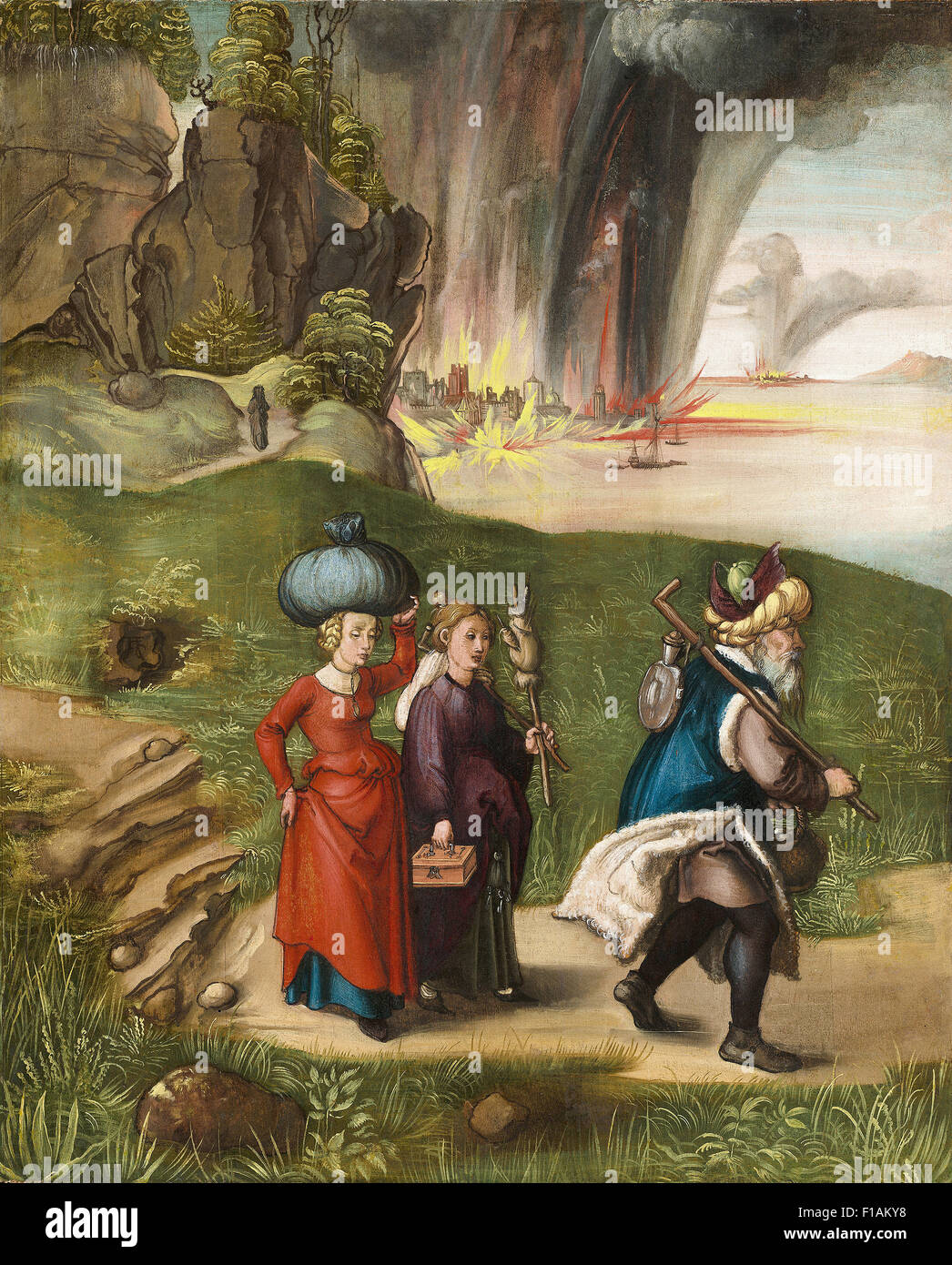 Albrecht Dürer - Lot und seine Töchter [rückwärts] Stockfoto