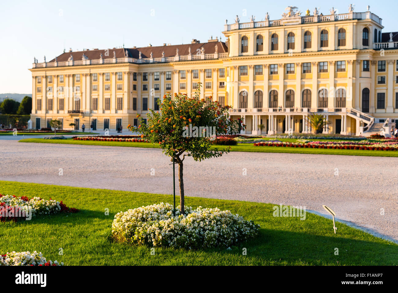 Schloss Schönbrunn, Wien, Österreich an einem Sommerabend Stockfoto