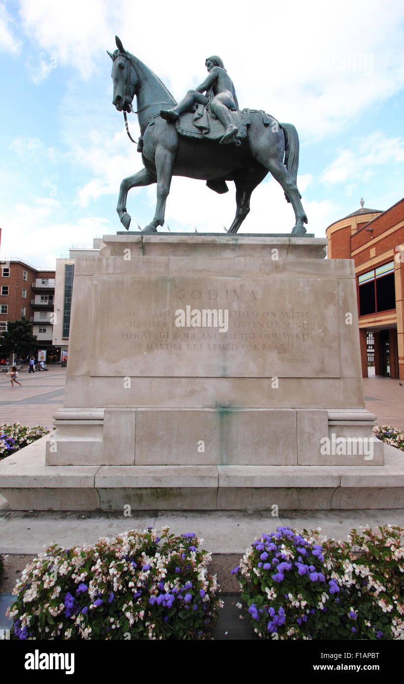 Die Statue von Lady Godiva in Coventry Stadtzentrum West Mittelland, England UK GB EU Stockfoto