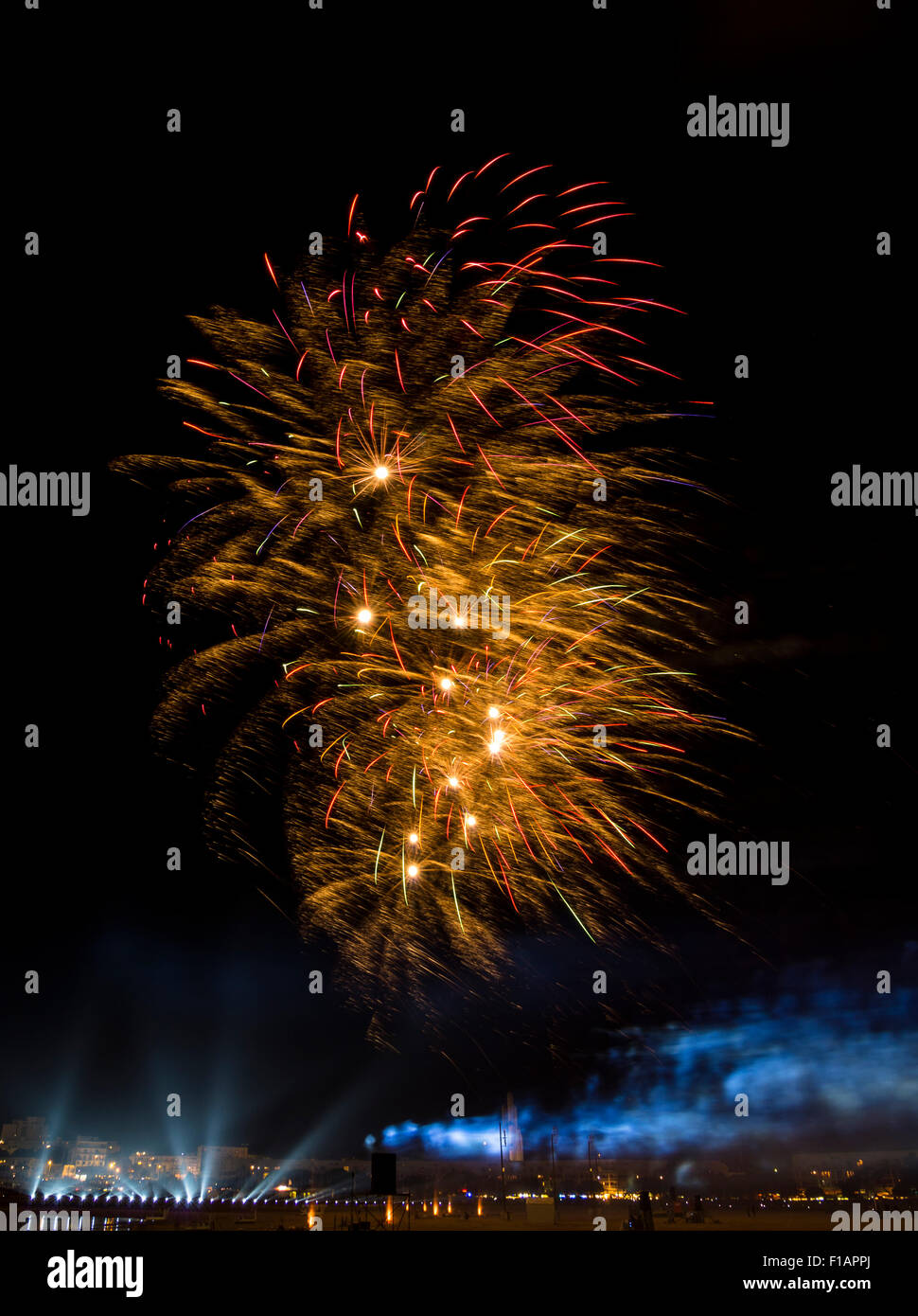 Feuerwerk in Royan Frankreich Stockfoto