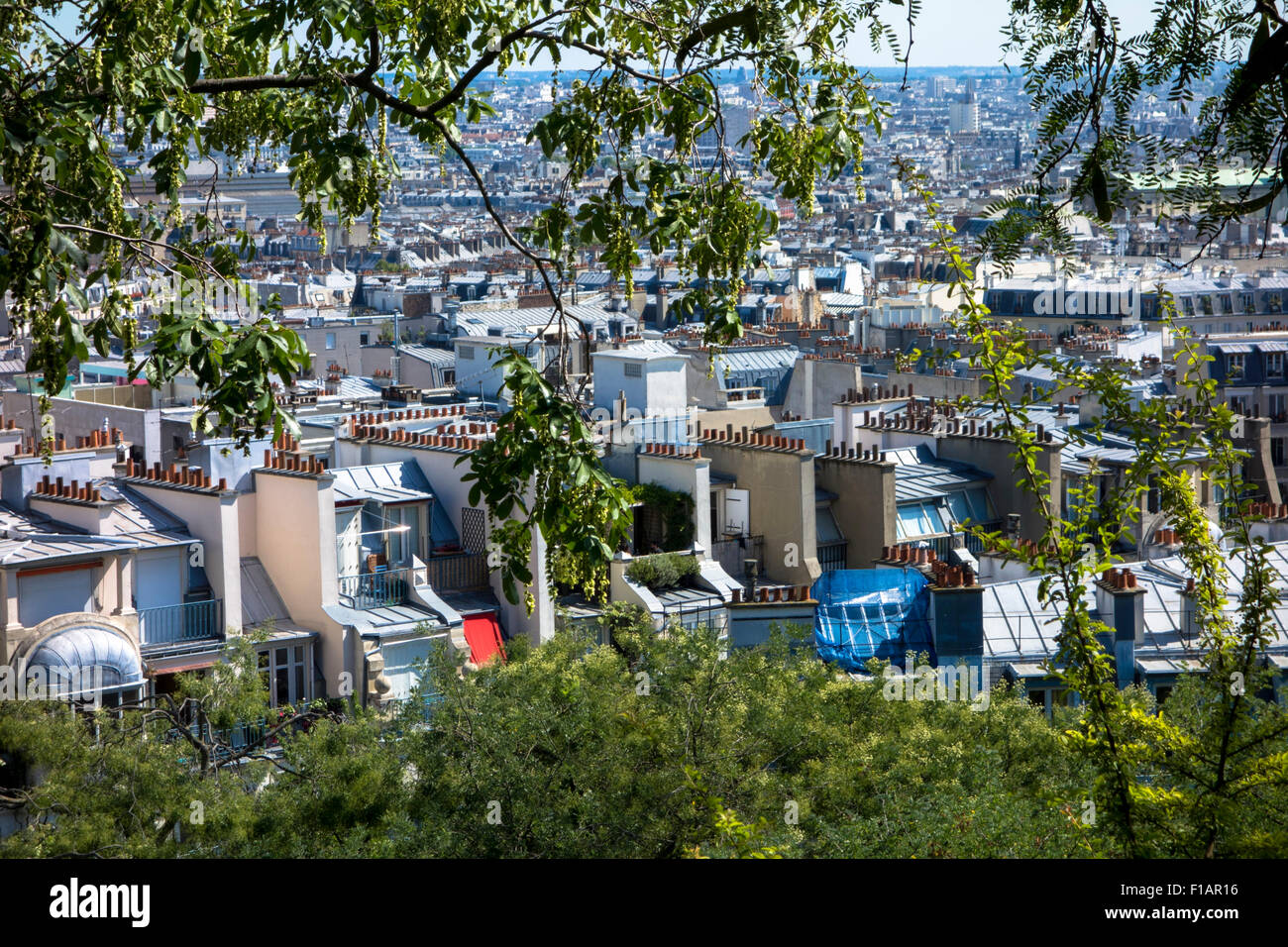 Dächer von Paris, gesehen vom Montmartre Stockfoto