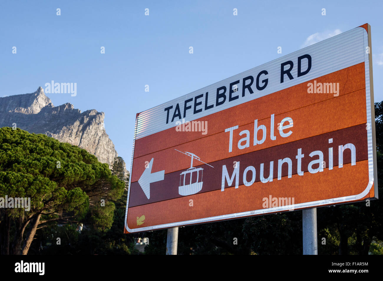 Kapstadt Südafrika, Table Mountain National Park, Naturschutzgebiet, Tafelberg Road, Seilbahn-Seilbahn-Seilbahn, obere Station, Klippe, Schild, SAfri1503 Stockfoto