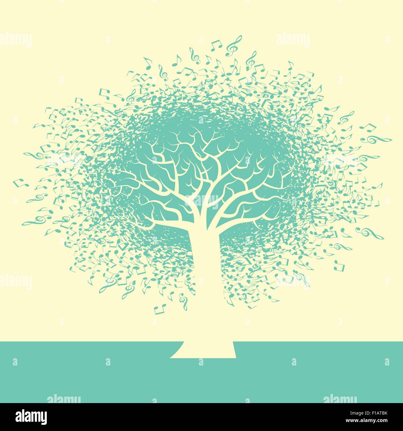 Eine abstrakte Hintergrundmusik Baum Stock Vektor