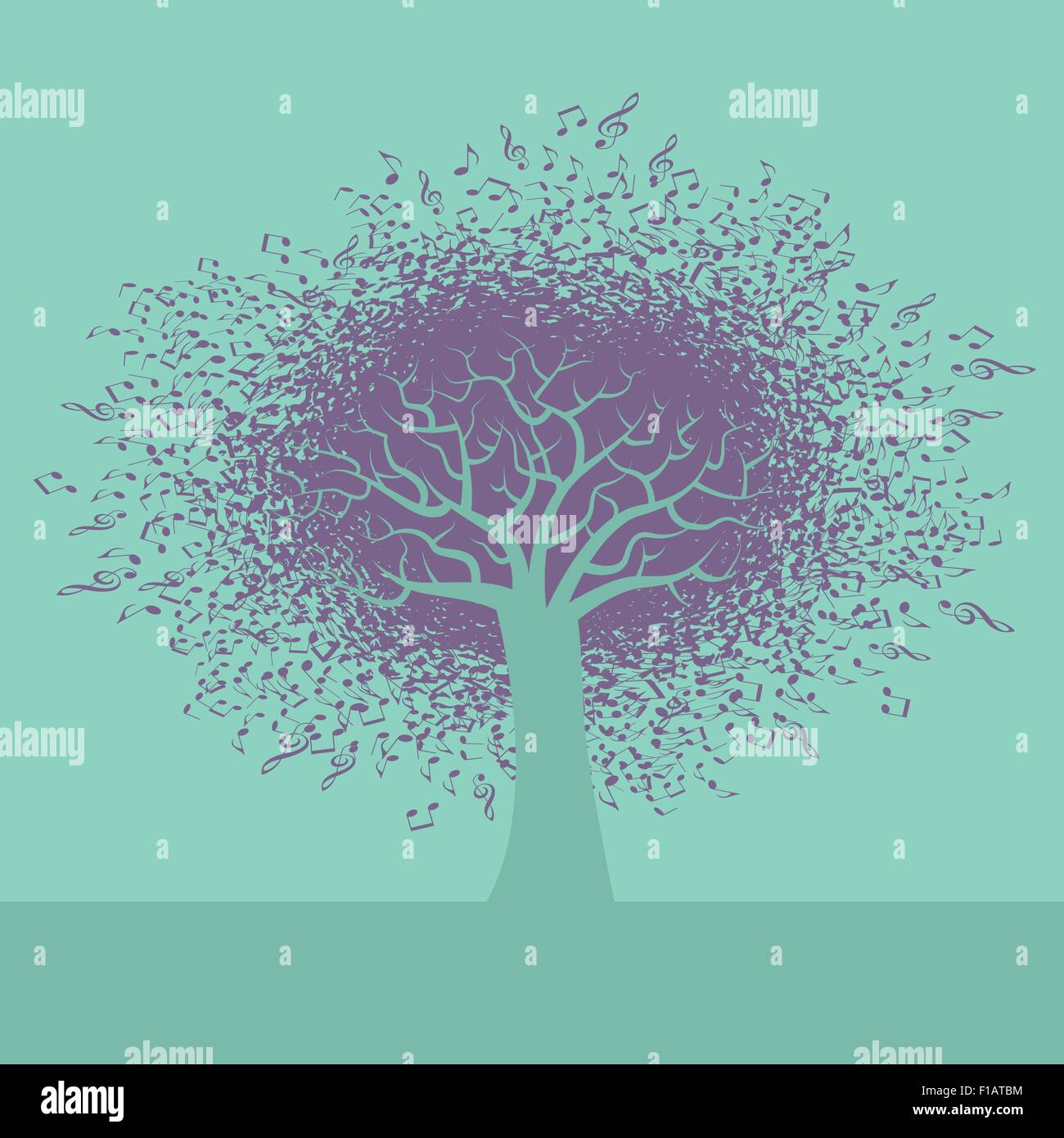 Eine abstrakte Hintergrundmusik Baum Stock Vektor