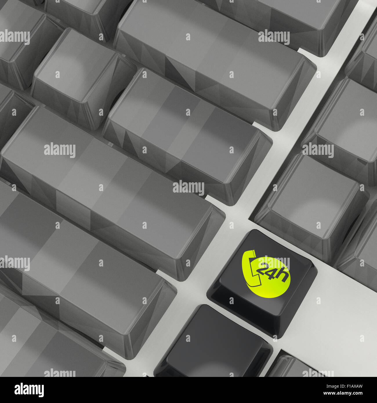 Suppor und Service 24-Stunden-Tastatur-Taste als Konzept Stockfoto