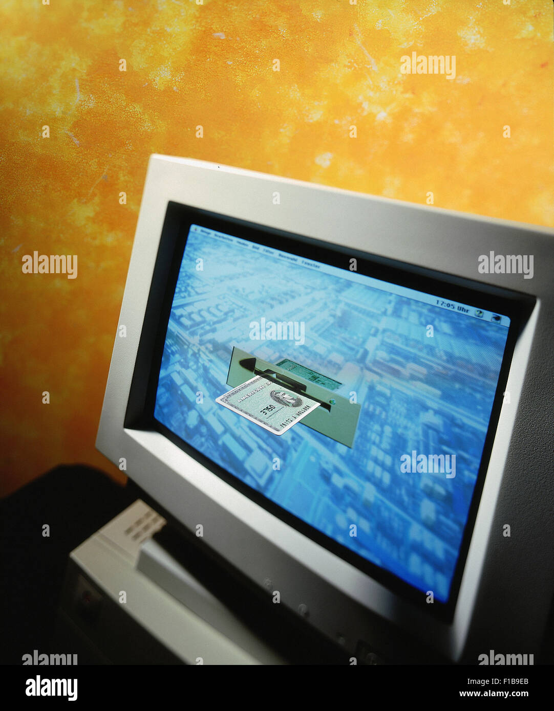 Hamburg, Deutschland, in der Kreditkarte-Sammlung auf einem Computer-monitor Stockfoto