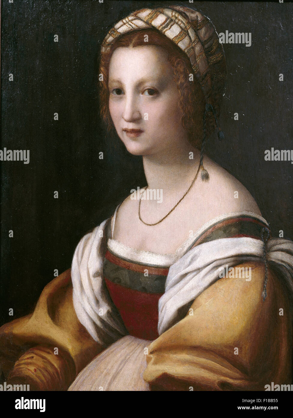 Andrea del Sarto - Porträt einer Frau Stockfoto
