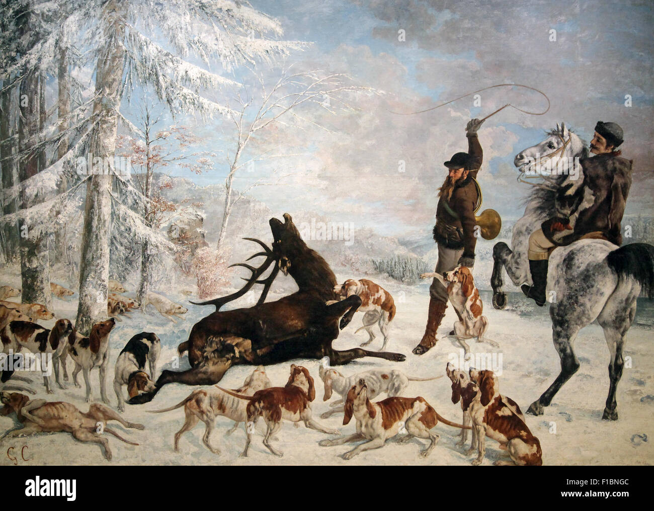 Der Tod des Stags L'hallali du cerf 1867 von Gustave Courbet 1819-1877 Stockfoto