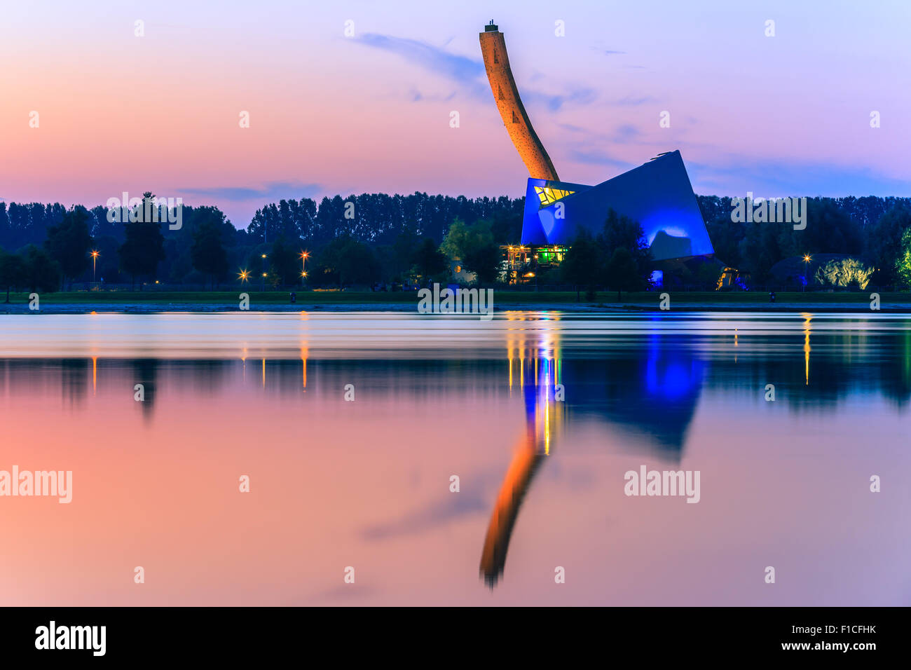 Klettern Bjoeks Center befindet sich am Sportpark Kardinge in den Niederlanden. Stockfoto