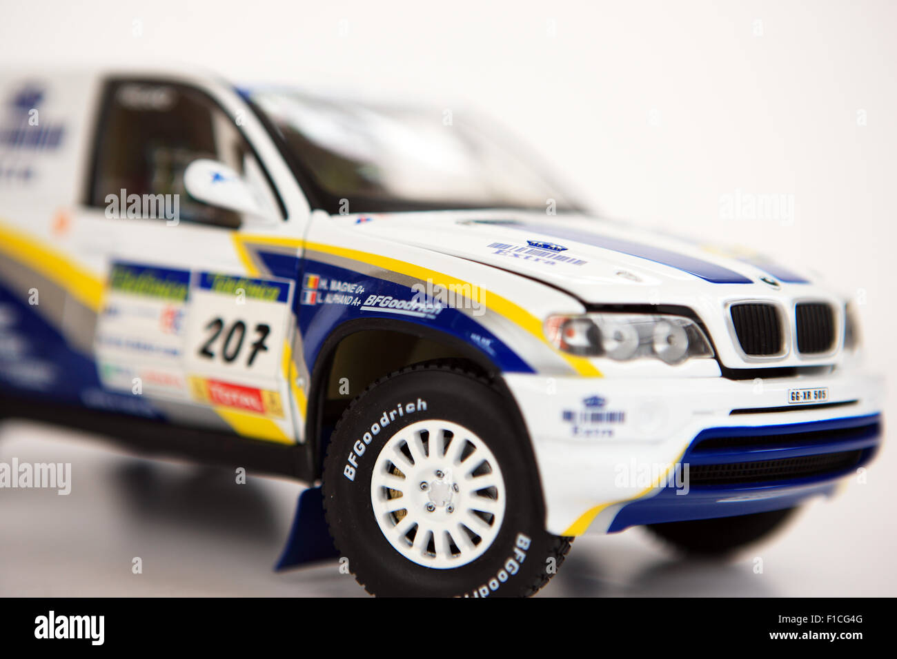Modell BMW X 5 X-Raid Rallye-Rennwagen Stockfoto