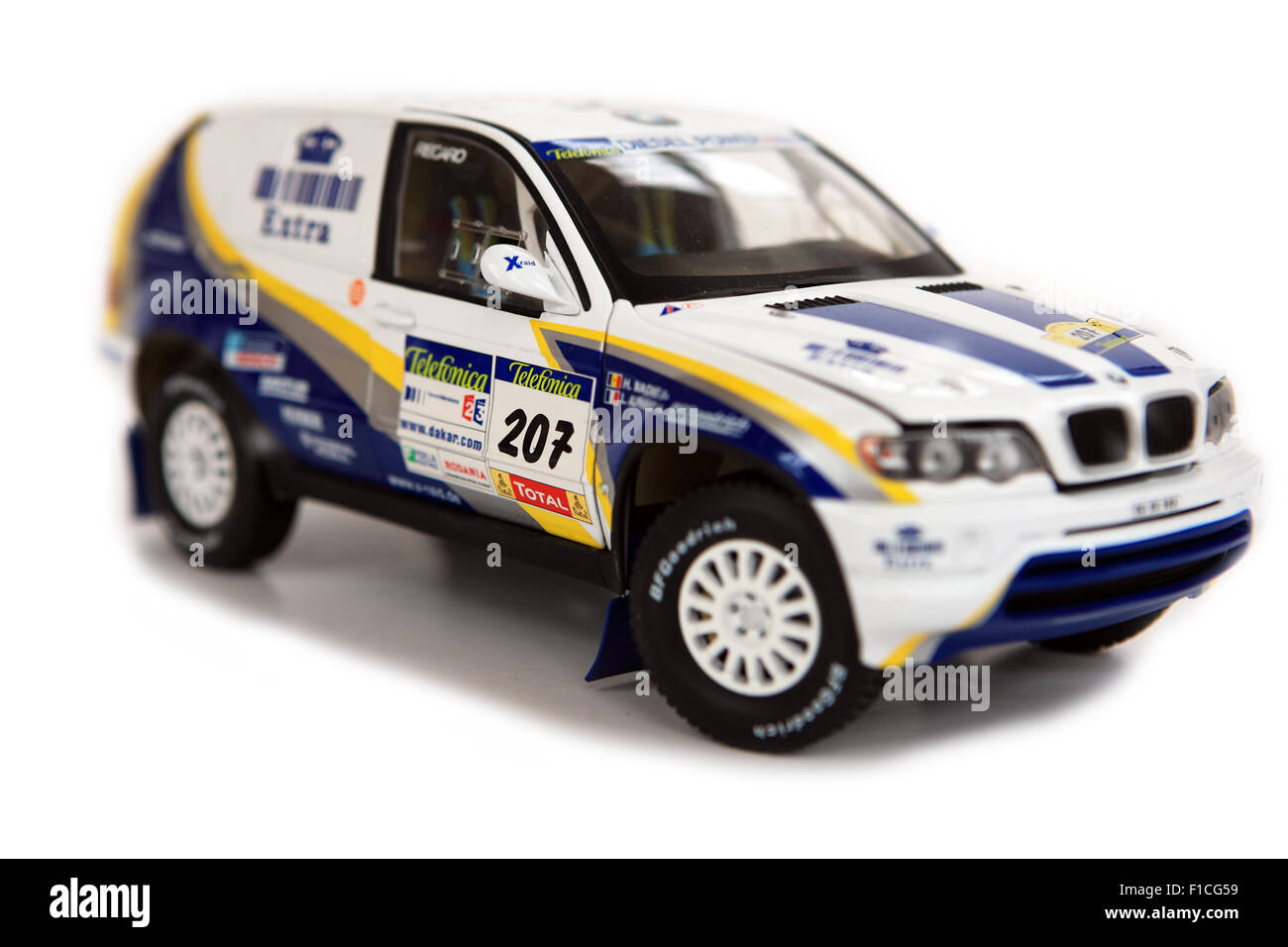 Modell BMW X 5 X-Raid Rallye-Rennwagen Stockfoto