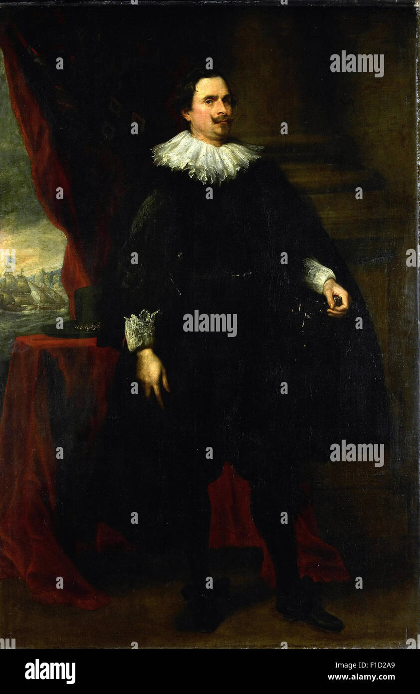 Anthony Van Dyck - Portrait eines Mannes aus der Familie Van der Borght Stockfoto