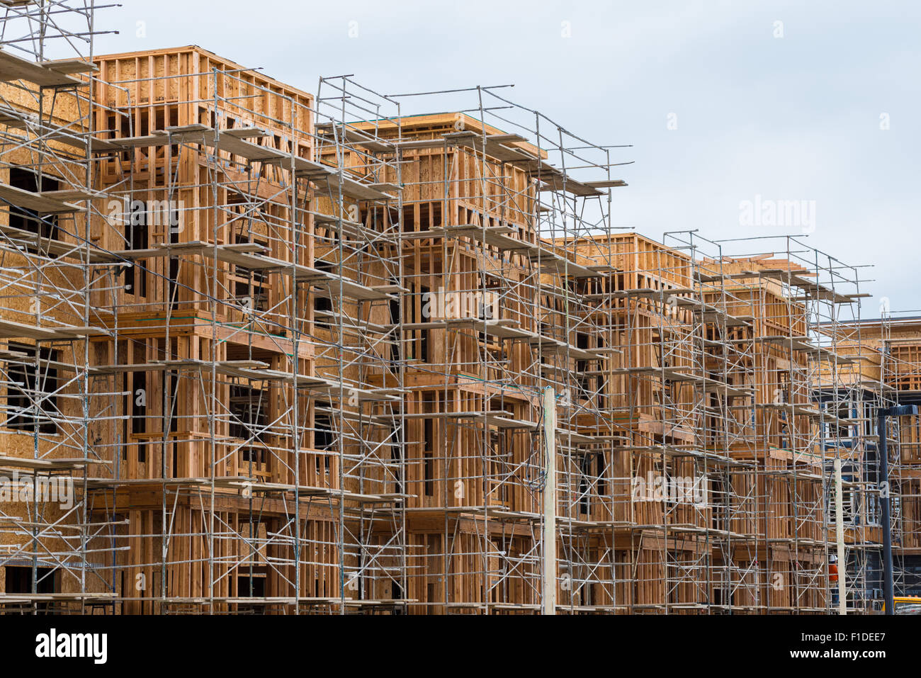 Holzrahmen Wohnung oder Eigentumswohnung Neubau Stockfoto