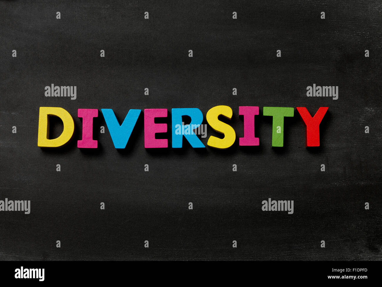 Tafel mit Vielfalt Stockfoto