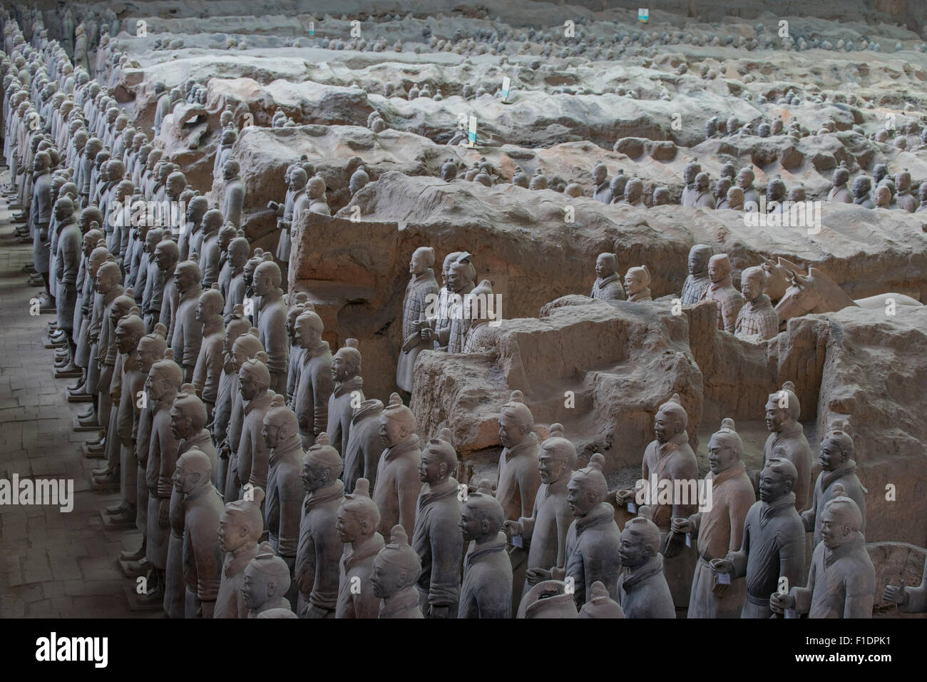 Terrakotta-Krieger, die Darstellung der Armeen von Qin Shi Huang, der erste Kaiser von China in Xi ' an, Shaanxi, China Stockfoto
