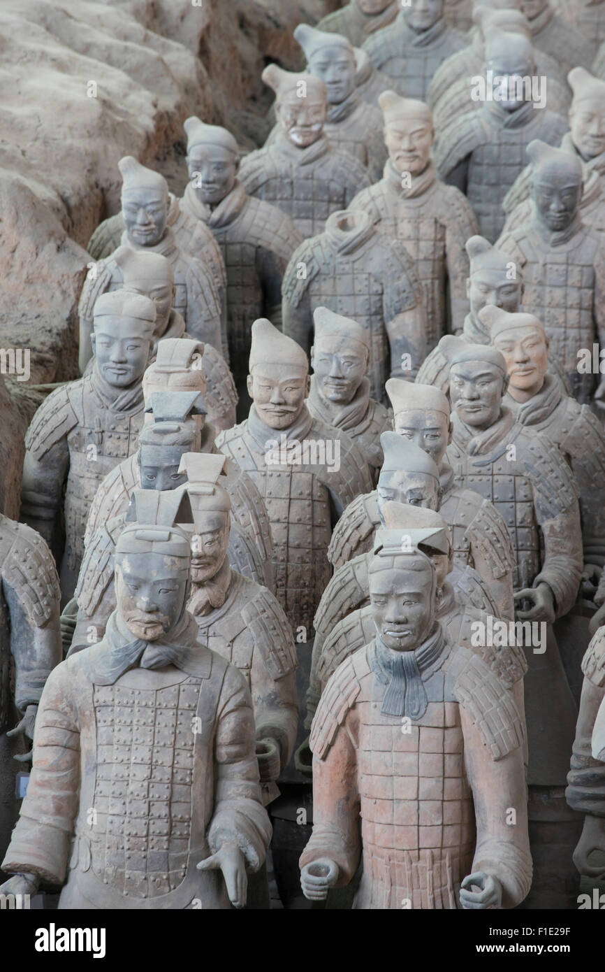 Terrakotta-Krieger, die Darstellung der Armeen von Qin Shi Huang, der erste Kaiser von China in Xi ' an, Shaanxi, China Stockfoto