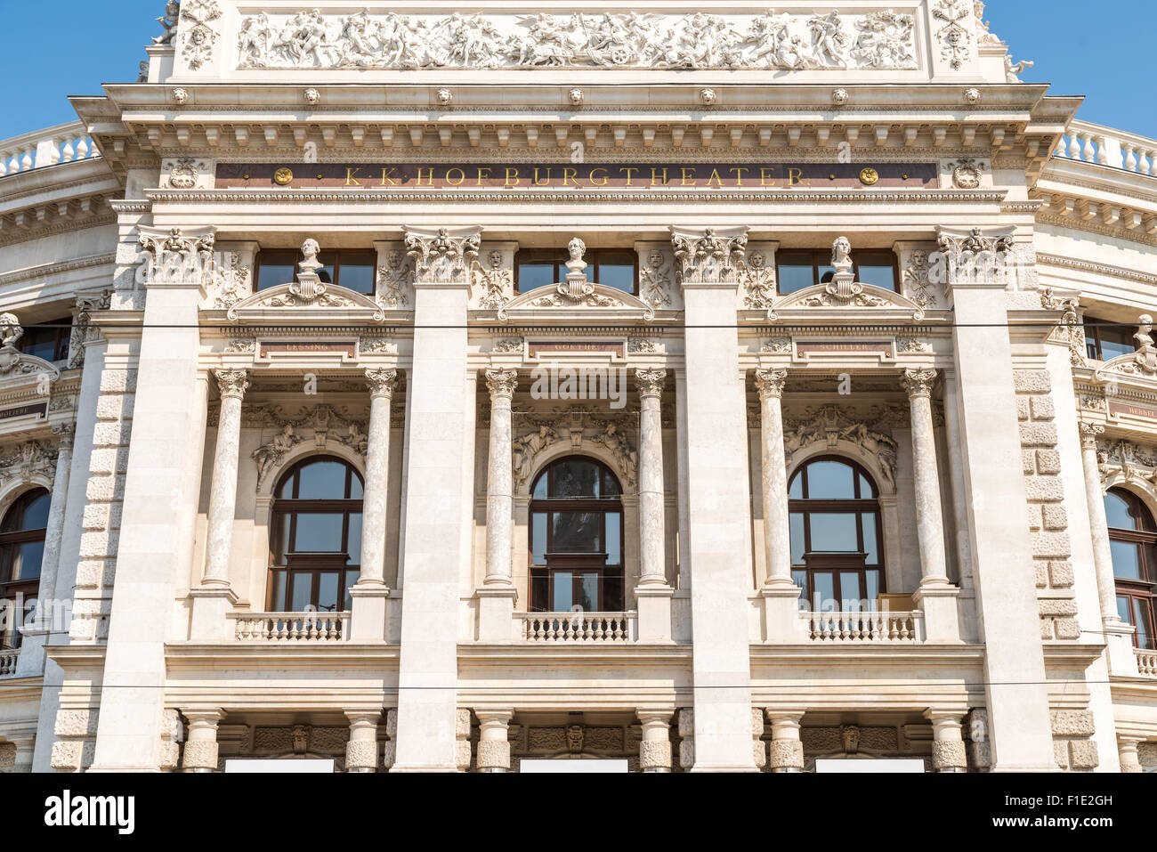 Das Burgtheater (Imperial Court Theater) ist das österreichische Nationaltheater in Wien Stockfoto