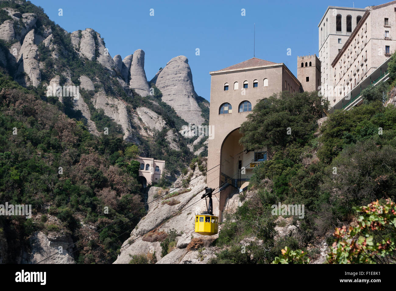 Montserrat-Seilbahn. Stockfoto