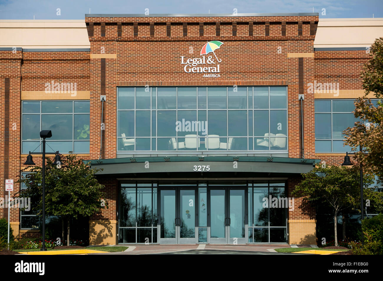 Ein Logo Zeichen außerhalb einer Einrichtung von Legal & General America in Urbana, Maryland am 30. August 2015 besetzt. Stockfoto