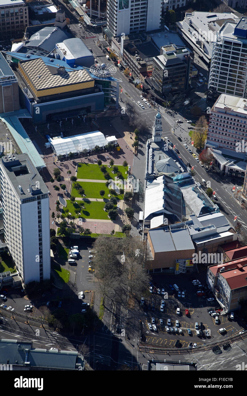 Aotea Square, Queen Street und CBD, Auckland, Nordinsel, Neuseeland - Antenne Stockfoto