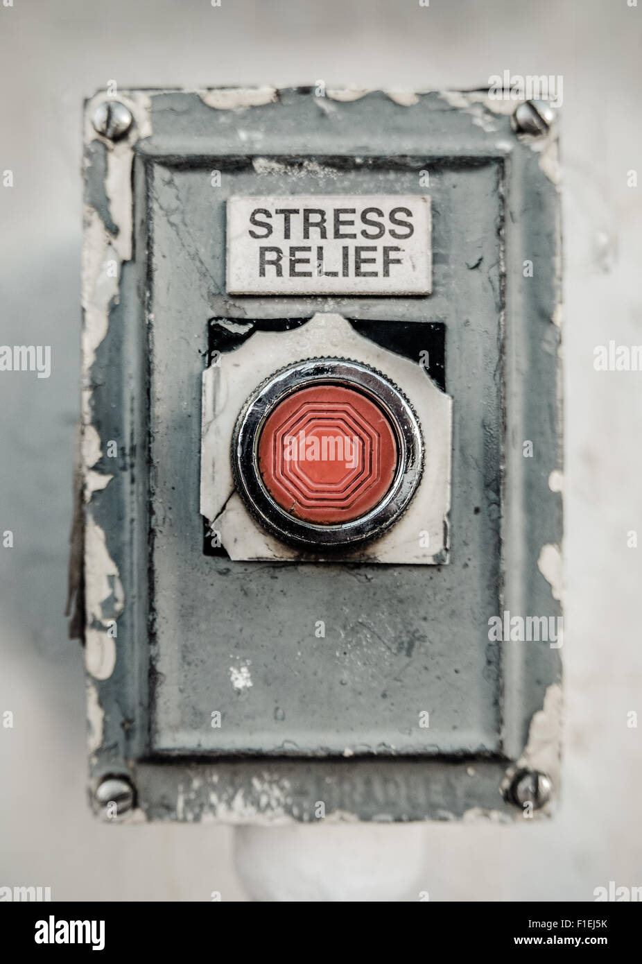 Schaltfläche "grungy industriellen Stil Stress Relief" Stockfoto