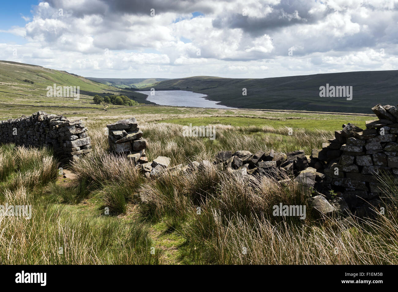 Tangram-Reservoir, Nidderdale, North Yorkshire, England, UK Stockfoto