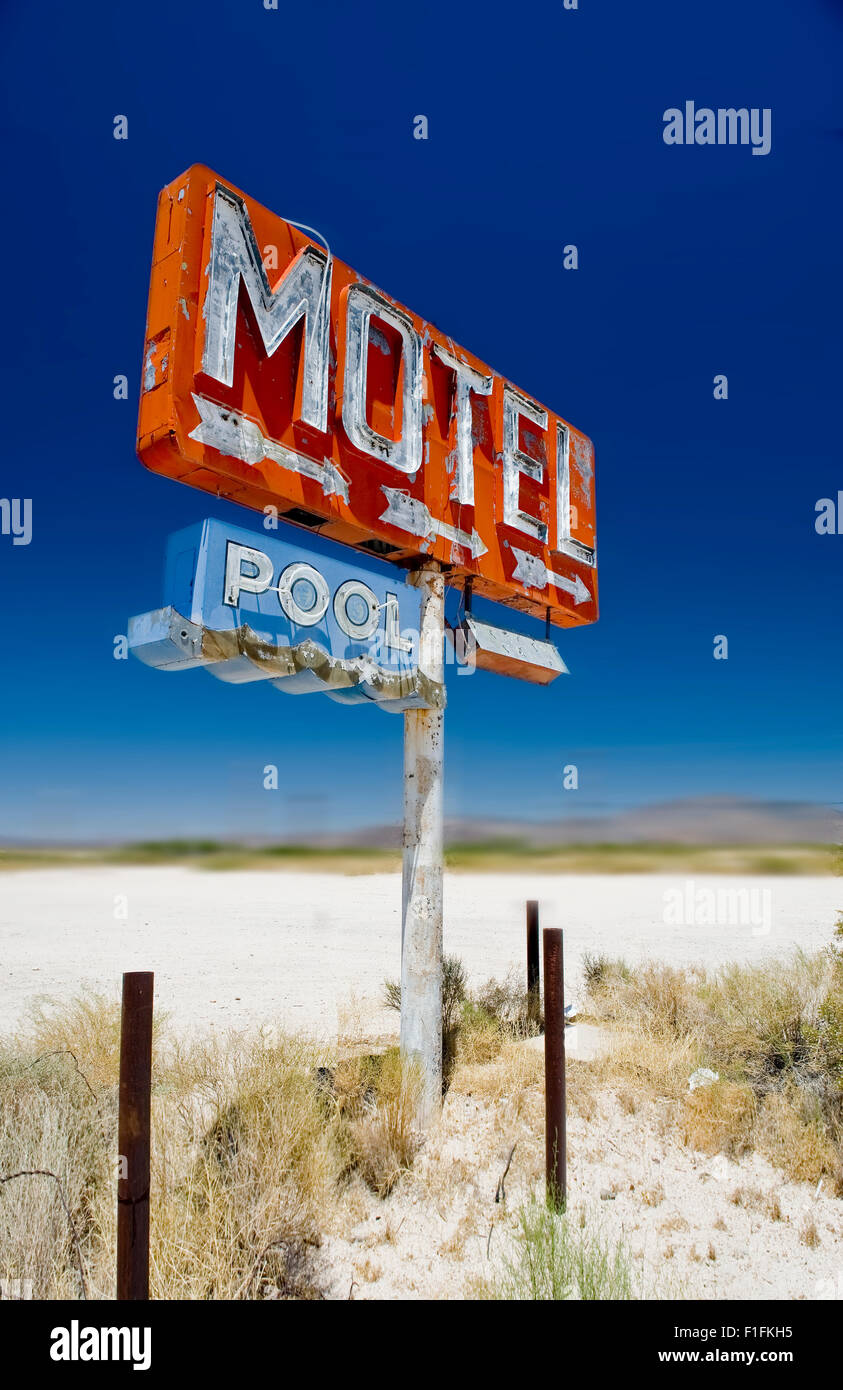 Eine Reliquie Leuchtreklame Motel in Arizona Yucca auf der alten Route 66 Stockfoto