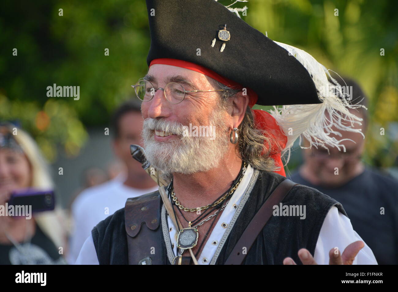 Verkleidet als Piraten, Menschen feiern Mel Fisher Tage in Key West Florida USA Stockfoto