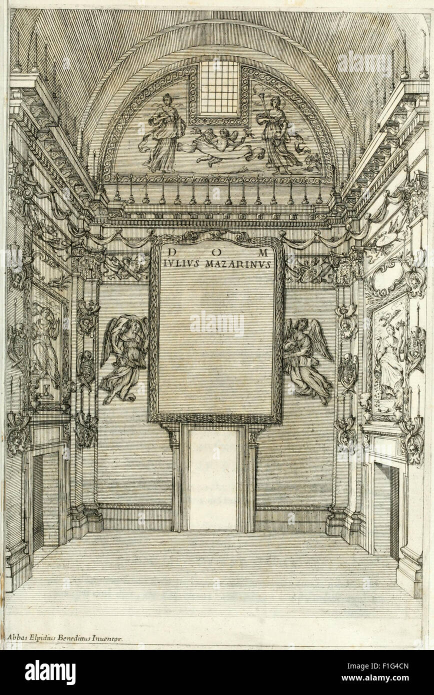 Pompa Funebre nell'esequie feiern in Roma al Kardinal Mazarini Nella Chiesa de Santi Vincenzo und Anastasio (1661) Stockfoto