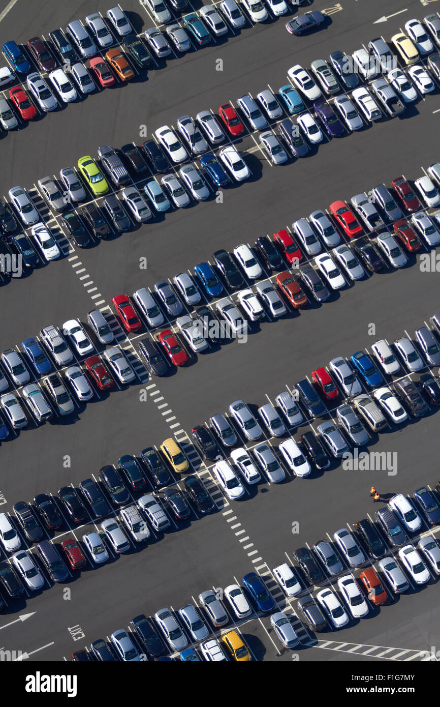Parkplatz, Flughafen Auckland, Nordinsel, Neuseeland - Antenne Stockfoto