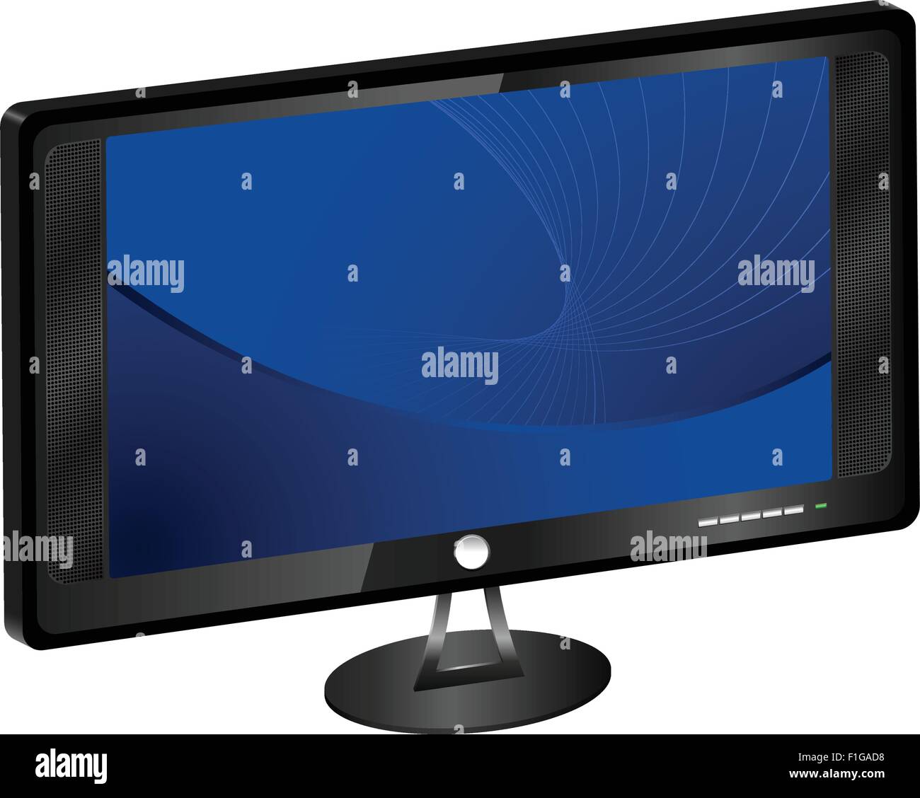 Realistische LCD-TV auf einem weißen Hintergrund. Vektor-Illustration. Stock Vektor