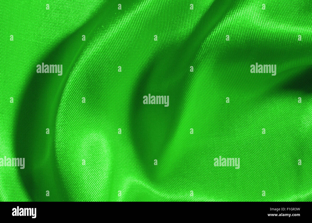 Hintergrund von grüner Seide Stockfoto