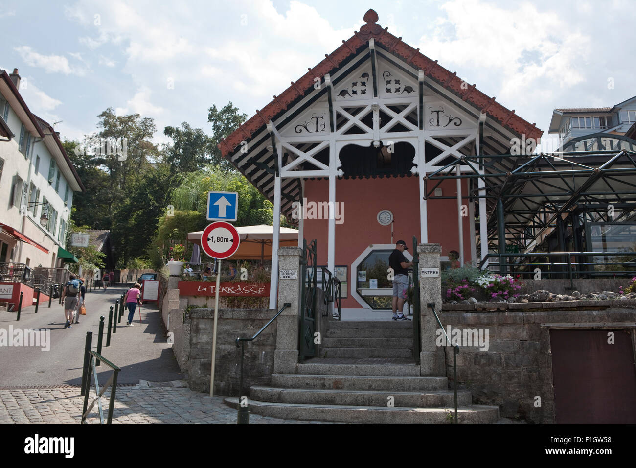 Thonon-Les-Bains Standseilbahn Stockfoto