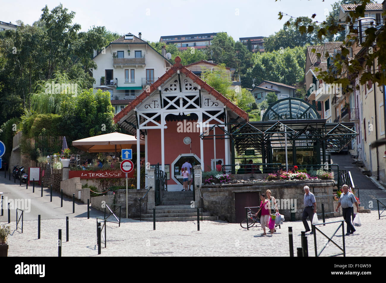 Thonon-Les-Bains Standseilbahn Stockfoto