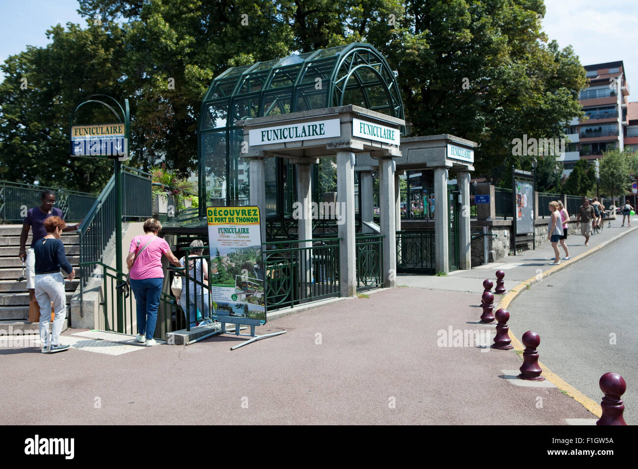 Thonon-Les-Bains Standseilbahn Stockfoto