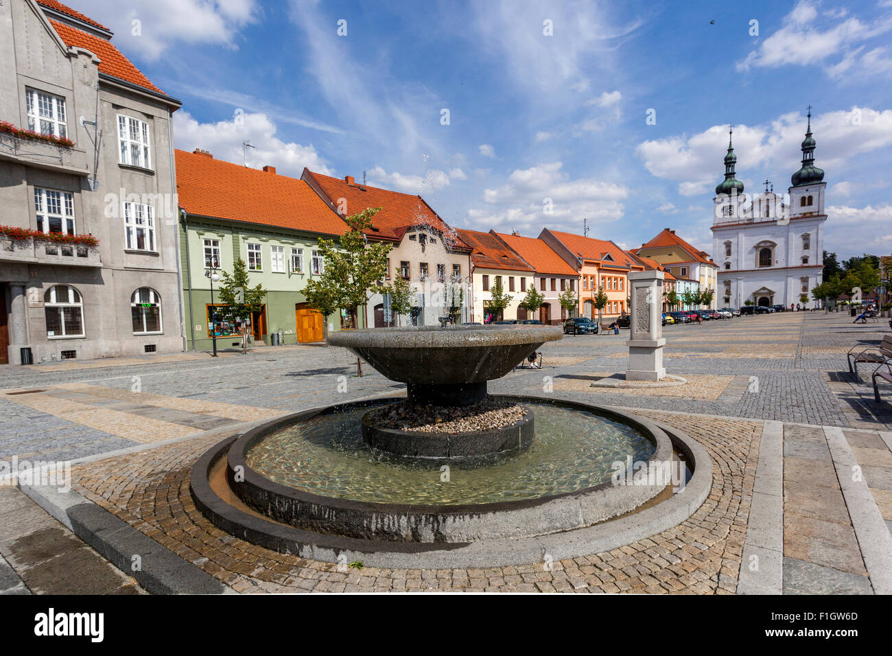 Hauptplatz, Breznice, Mittelböhmen, Tschechien, Europa Stockfoto