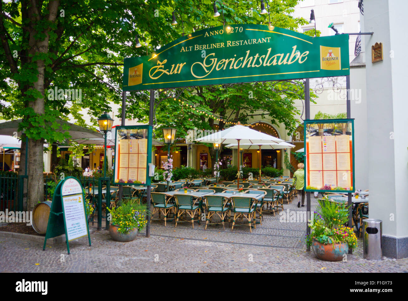 Restarant, Nikolaiviertel, alte Stadt, Mitte, Berlin, Germany Stockfoto