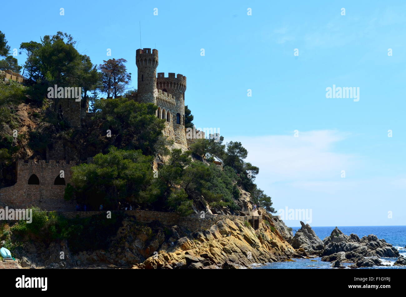 Burg von Sant Joan in LLoret de Mar Costa Brava Stockfoto
