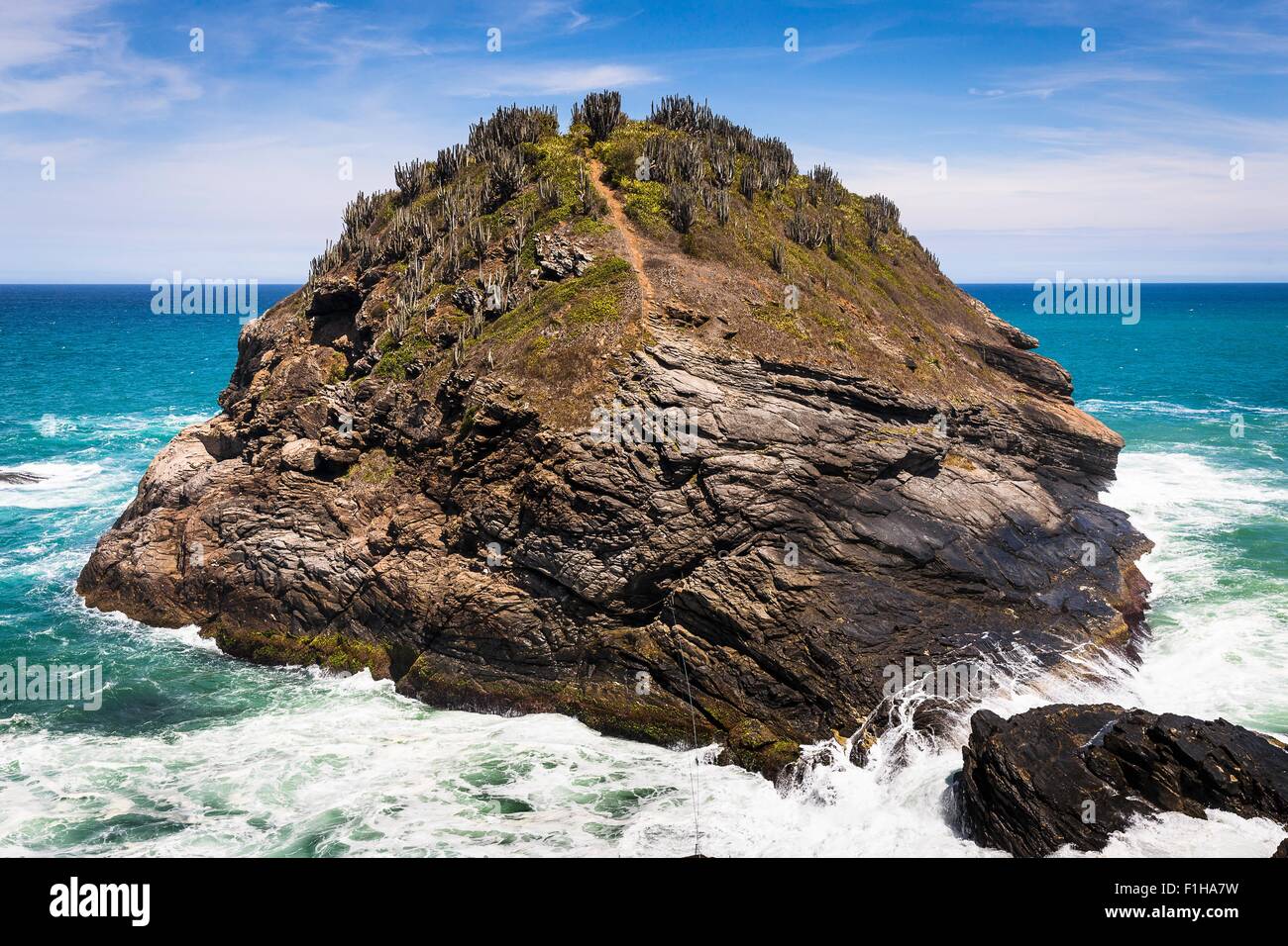Blick auf Küste Felsformation, Lagoinha, Buzios, Rio De Janeiro, Brasilien Stockfoto